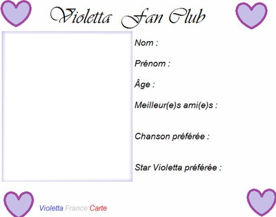 Carte Violetta Fan Club Fotomontasje