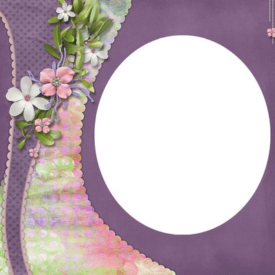 cadre fleurie violet printemps