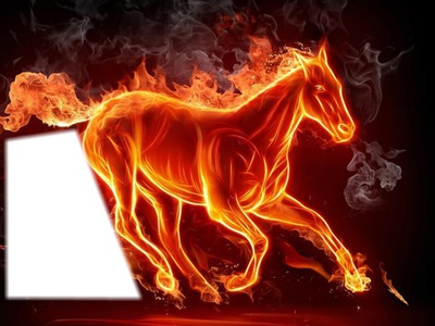 fire horse Photo frame effect