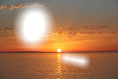 coucher soleil mer Photo frame effect