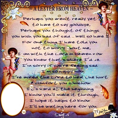 a letter from heaven Montage photo