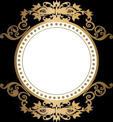 marco circular con corona dorada.