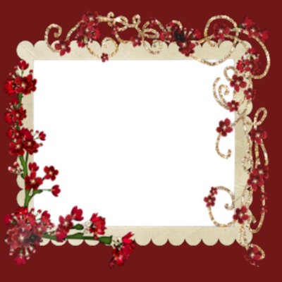 marco adornado con flores, para una foto. Photo frame effect