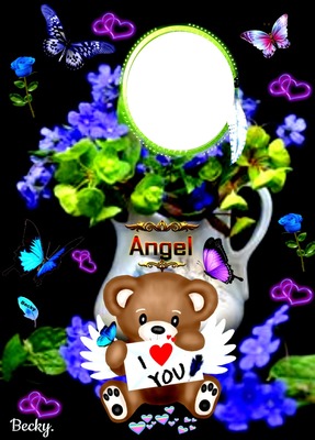 angel i love you Photo frame effect
