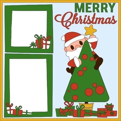 Merry Christmas, collage 2 fotos Photo frame effect