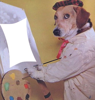 chien peintre Fotomontaż