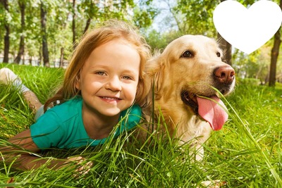 Enfant et chien Fotomontage