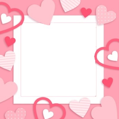 marco y corazones rosados. Photo frame effect