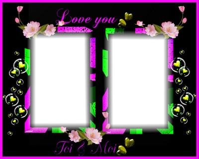 Cadre color floriane Photo frame effect