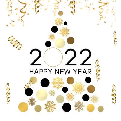 Happy New Year 2022, árbol,1 foto