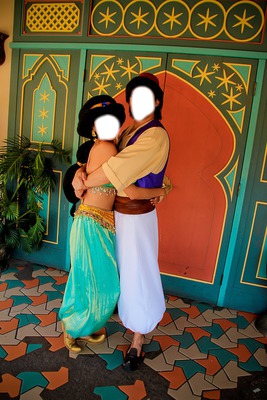 Jasmine et  Aladdin Photo frame effect