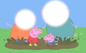 Dad and mum face peppa pig Photo frame effect