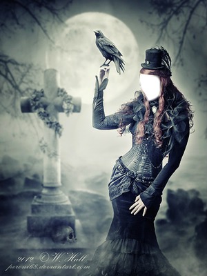 femme gothique Fotomontasje