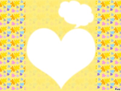 un corazon amarillo Fotomontaža