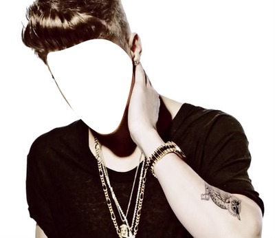 Face of Justin Bieber Fotomontasje