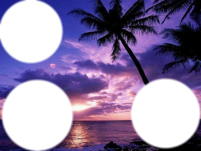 coucher de soleil violet Photomontage