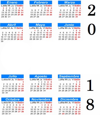 calendario 2018 Fotomontáž