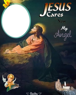 jesus cares for you my angel Fotomontaż