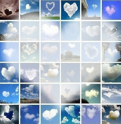 nuages de coeurs Fotómontázs