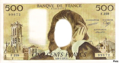 Un Pascal de 500 francs Fotomontage