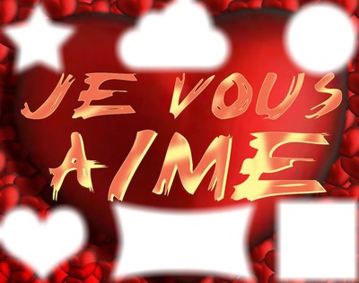 Coeur rouge "Je vous aime" Valokuvamontaasi