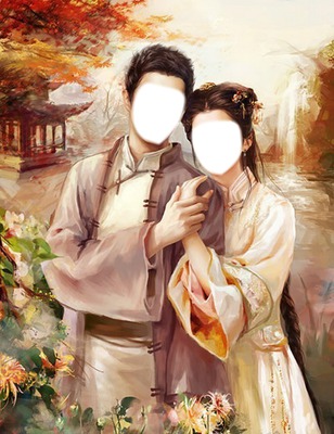 Couple japonais Photo frame effect