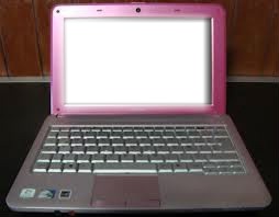 laptop rosa Photo frame effect