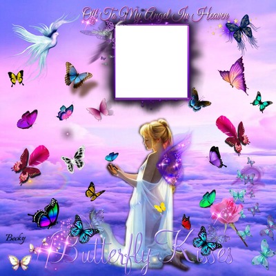 butterfly kisses Photo frame effect