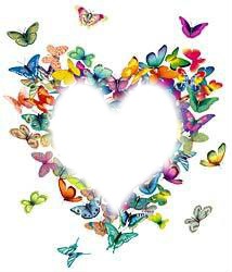 coeur en papillons Montaje fotografico
