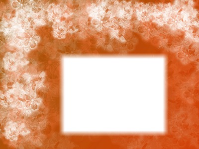 Arrière-plan floral orange Photo frame effect