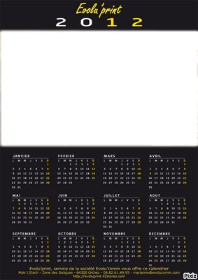 calendrier 2012 Фотомонтажа