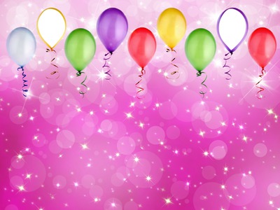 anniversaire ballon rose Фотомонтаж