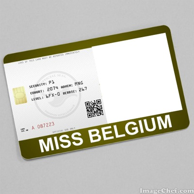 Miss Belgium Card Фотомонтаж