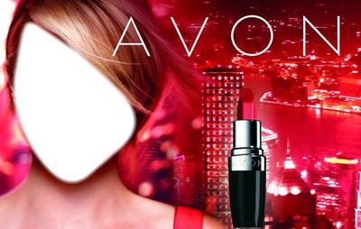 Avon Mega Impact Ruj Afiş Kız Yüzü Sahne Montaje fotografico