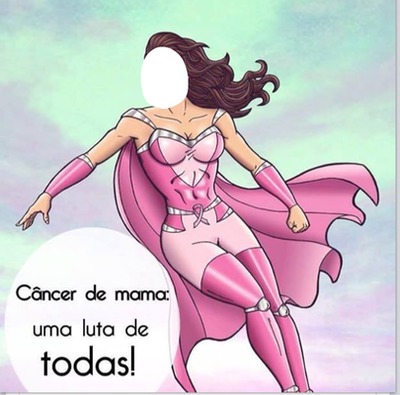 mulher maravilha contra o cancer de mama Fotomontáž