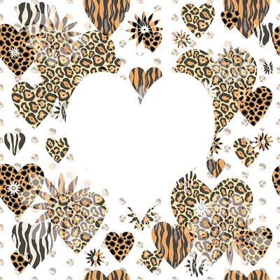 Leopard hearts Montage photo