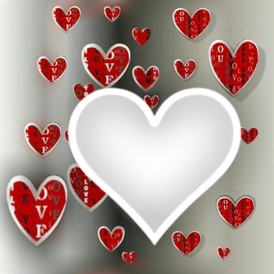Love, corazones, 1 foto Photomontage