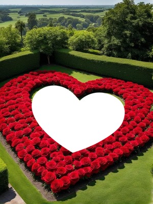 cœur roses rouges Fotomontaggio