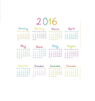 calendario 2016 Фотомонтажа