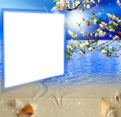 Cadre bleu étoilé Photomontage