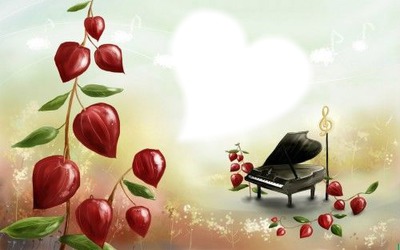 piano of love Photo frame effect