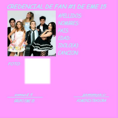 credencial fan #1 eme15 Photo frame effect