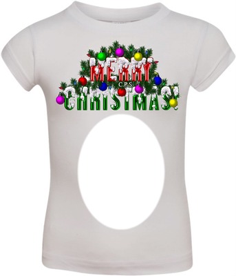 Cc Camiseta Merry Christmas Montage photo
