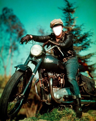 homme en moto Photo frame effect