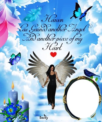 heaven gained another angel Photo frame effect