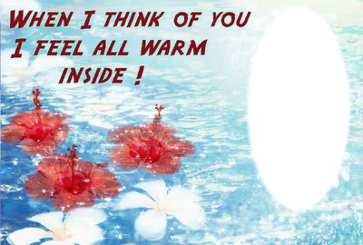 think of you warm inside love oval 1 Fotomontasje