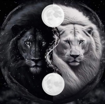 lion ying yang Фотомонтажа