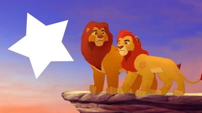 Lion guard Simba and Kion Valokuvamontaasi