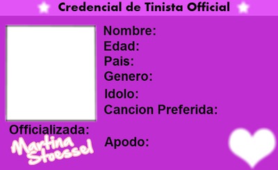 Credencial de Tinista Official Fotomontasje