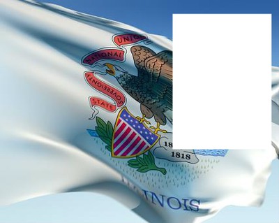 Illinois flag Photomontage
